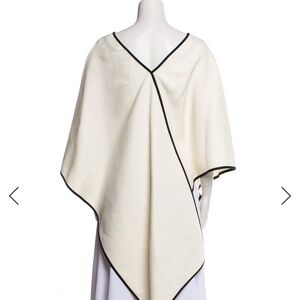 Karolina Zmarlak Cream Poncho with Black Edging